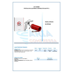 KIT HOBBY PISTOLA ALLUM. E SPIRALE PA 6x8 MT.5