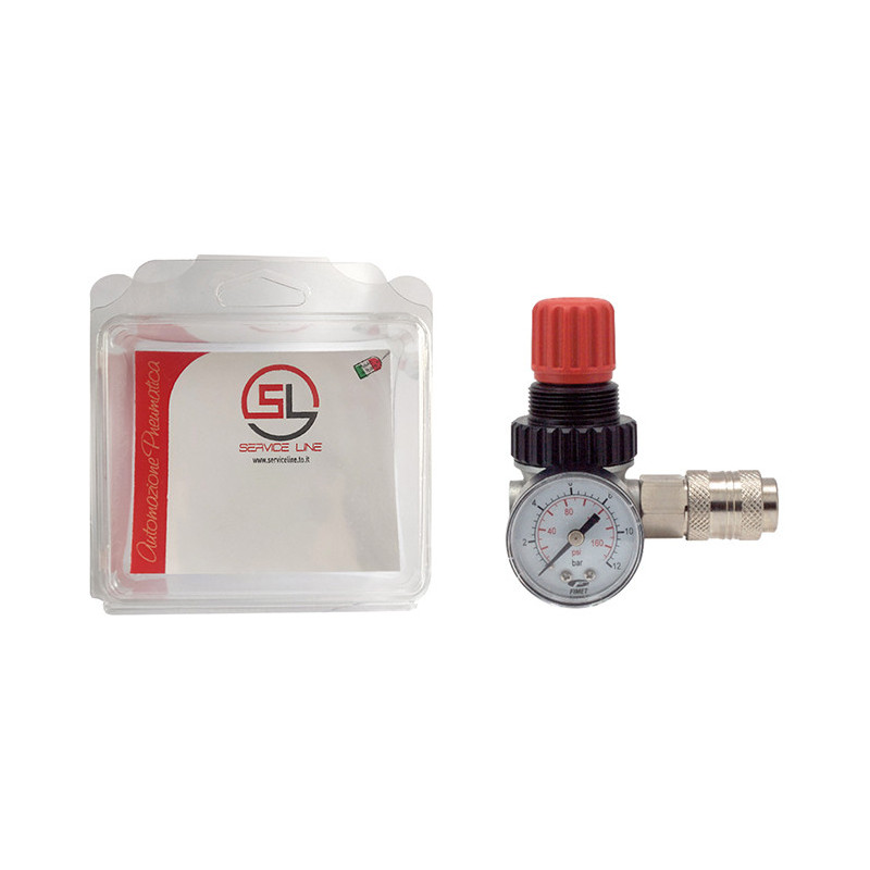 PACK RIDUTTORE 1/4 + MANOMOMETRO E PRESA 1/4 PZ.1