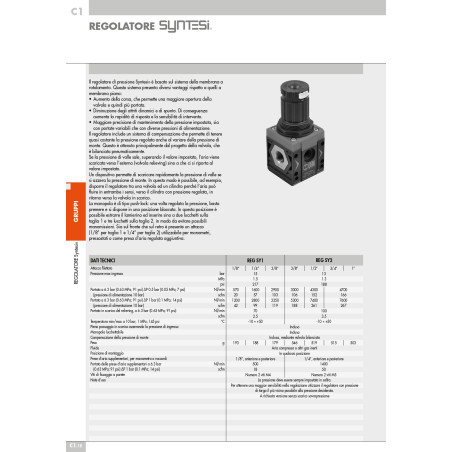 REGOLATORE DI PRESSIONE SY1 - 1/4 012